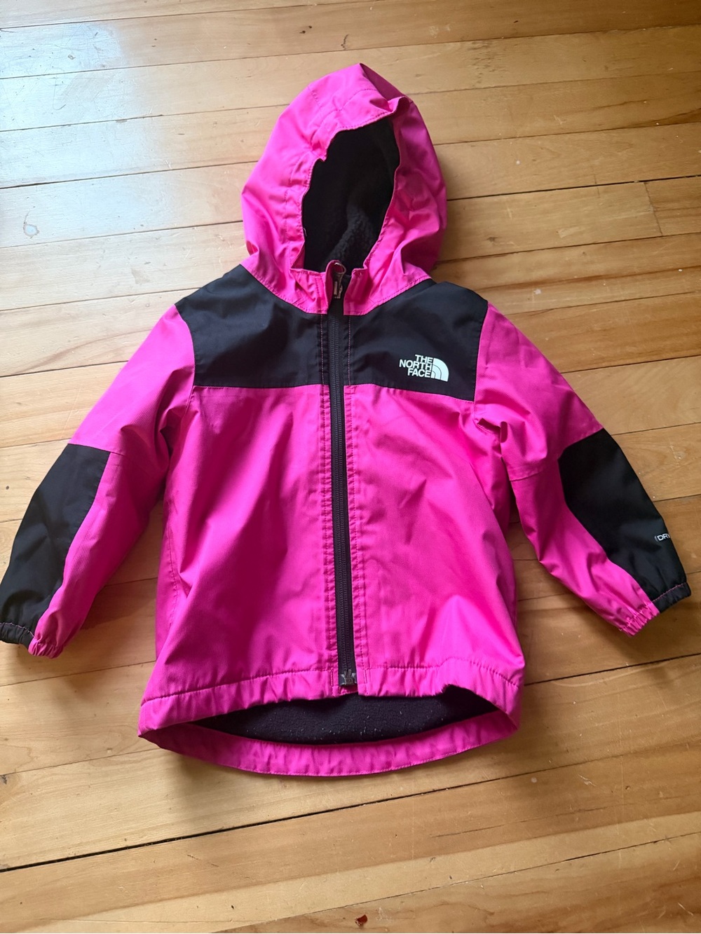 The North Face Hot Pink and Black Girls' Hooded Jacket